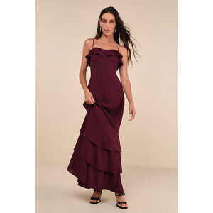 Lulus Lively Evenings Plum Purple Sleeveless Tiered Maxi Dress - Size XL